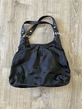 Coach Black Signature Canvas Monogram Shoulder Bag